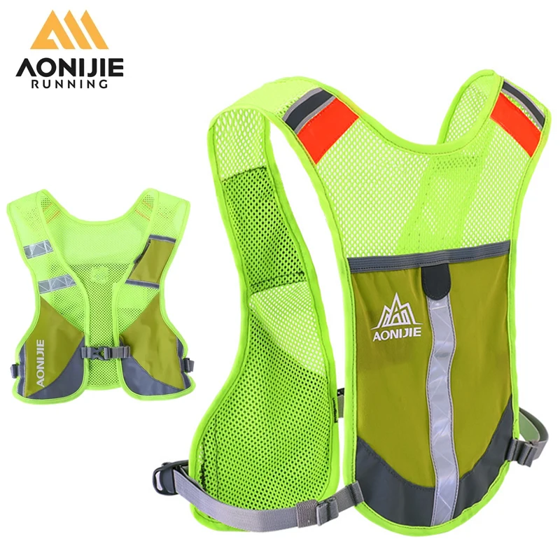 AONIJIE Reflective Night Running Vest Backpack Hydration Trail Running Bag Marathon Cycling Hiking Hydration Backpack Sports Bag