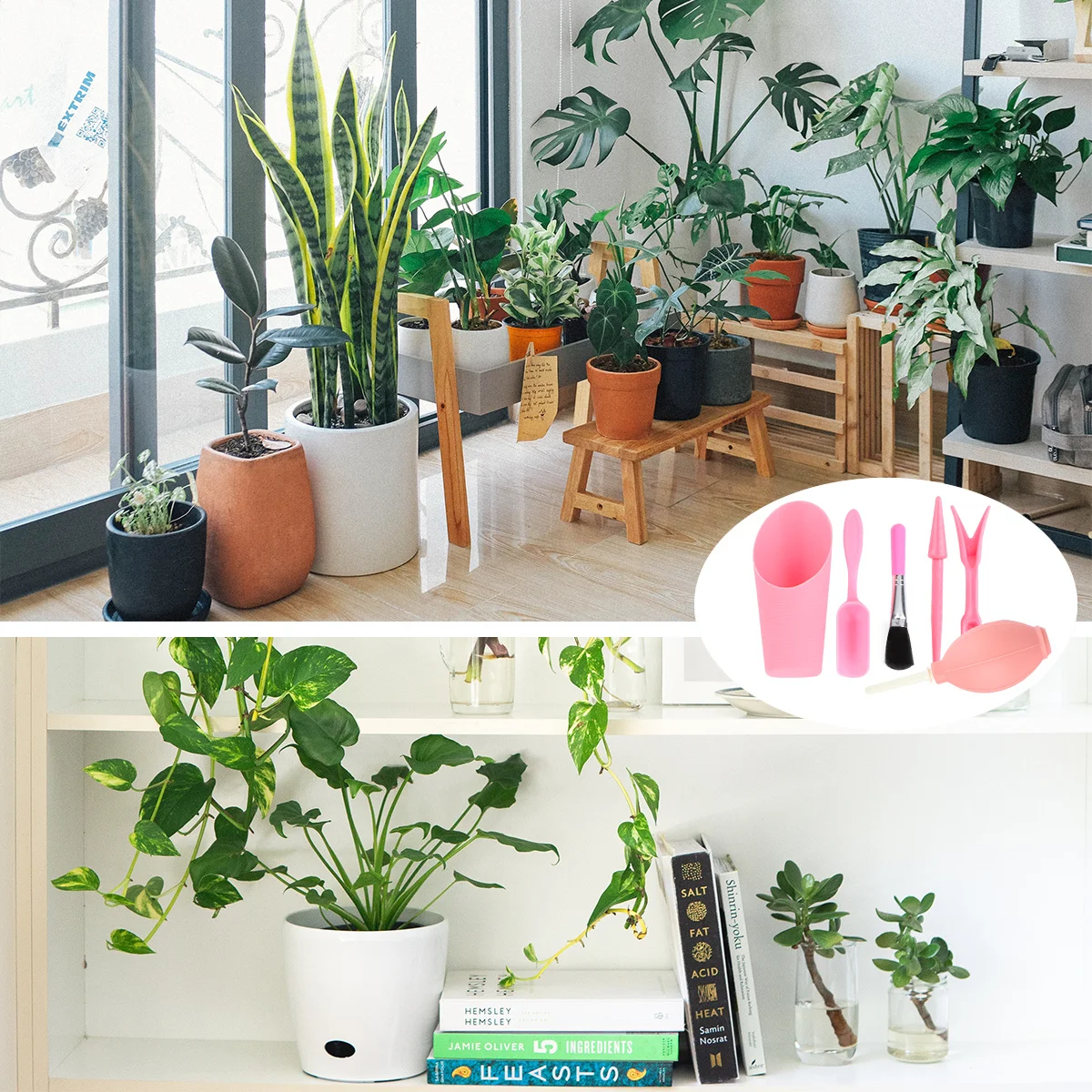 6 قطعة مجموعة أدوات زراعة صغيرة للعصارة مجموعة فرش مجرفة مريحة متينة أدوات حديقة مدمجة لزراعة الشتلات