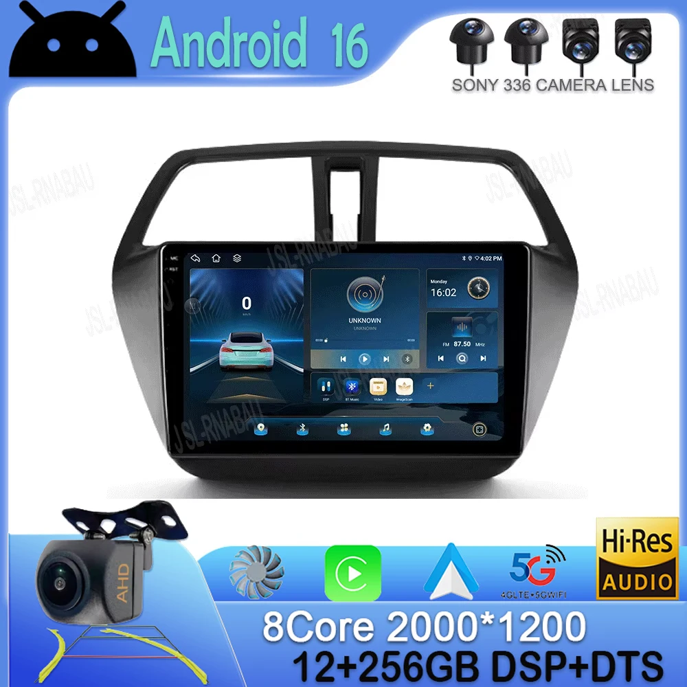 Car Radio Android 16 For Suzuki SX4 S-Cross 2014 2015 2016 2017 Multimedia Player Stereo GPS WIFI+4G wireless Carplay Auto video