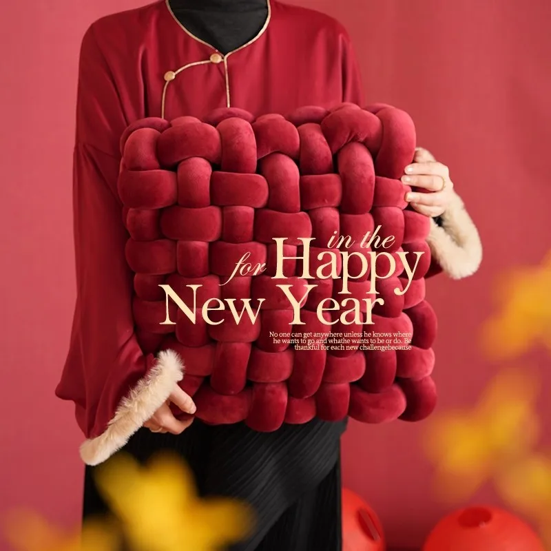 

Knot Plush Cushion Nordic Aesthetic Decorative Throw Pillow Office Sleeping Floor Windowsill Back Cushion Decor New Year Gift