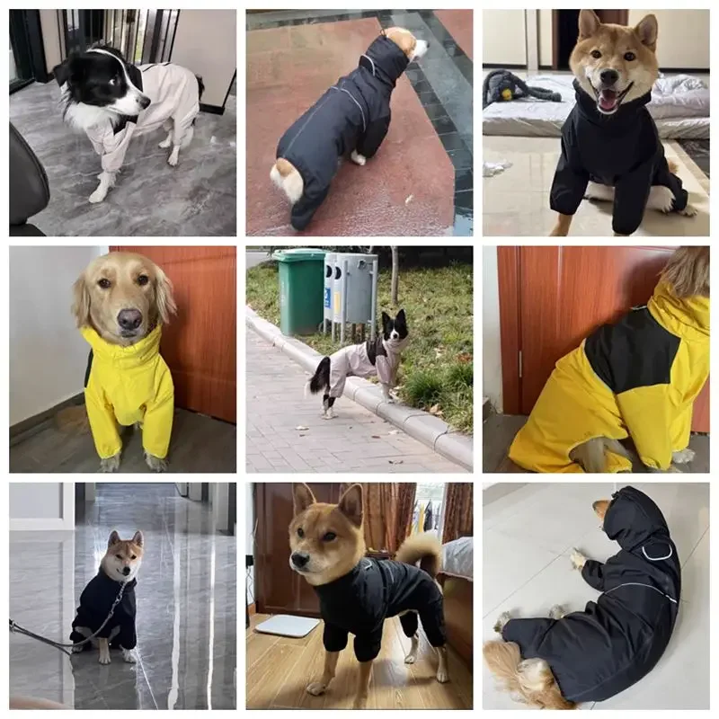 Large Dog Waterproof Jacket Clothes Dog Raincoat Waterproof for Small Dogs Labrador Doberman Clothes Pet Accessories Raincoat