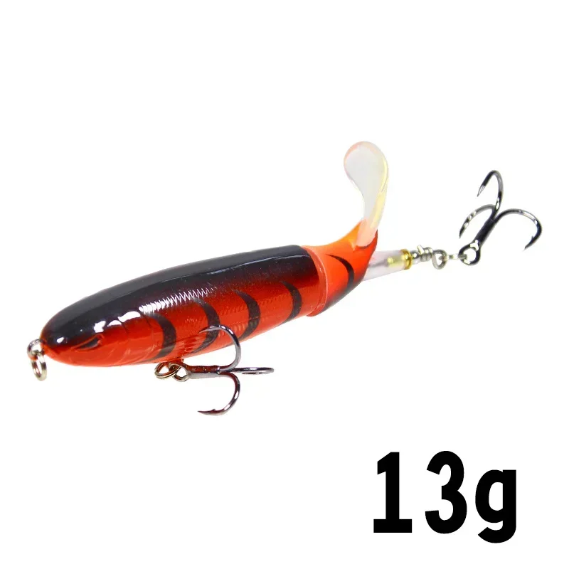 1 stks 10 cm/14 cm Topwater Vissen Lokken Whopper Popper Kunstaas Harde Plopper Zachte Roterende Staart Visgerei visaas