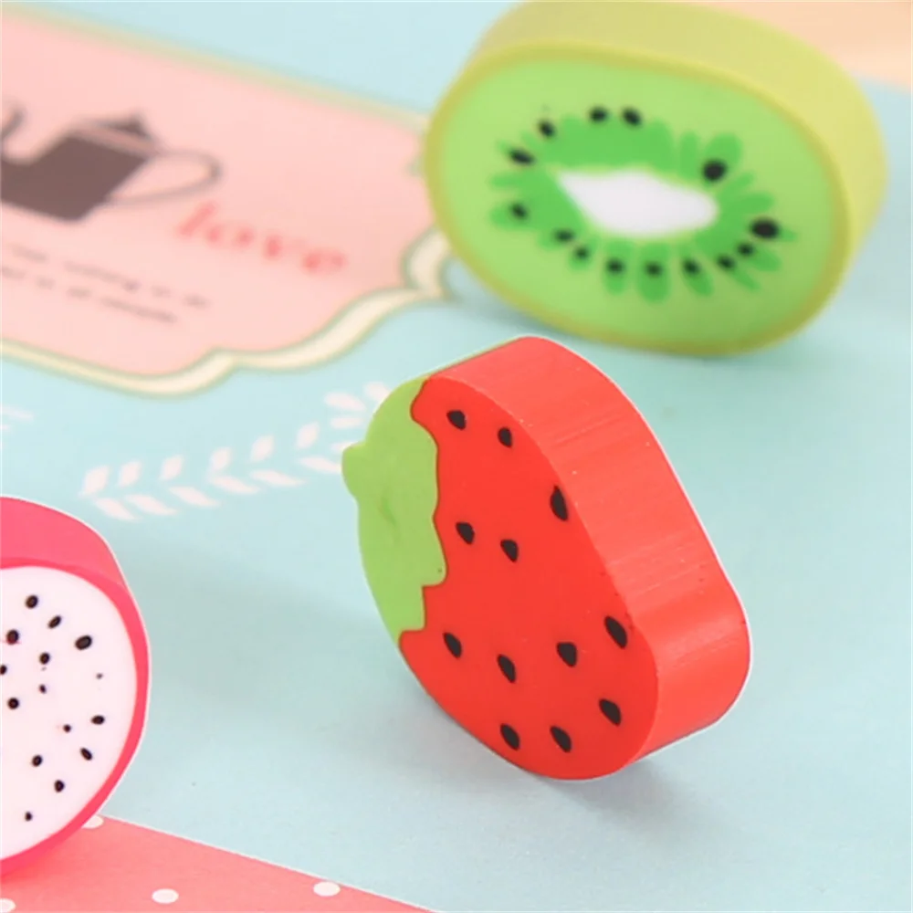 

Novelty Creative Strawberry Fruit Eraser Children Stationery Gift Kids Kawaii Rubber Toys Party Prize School Office Supplies