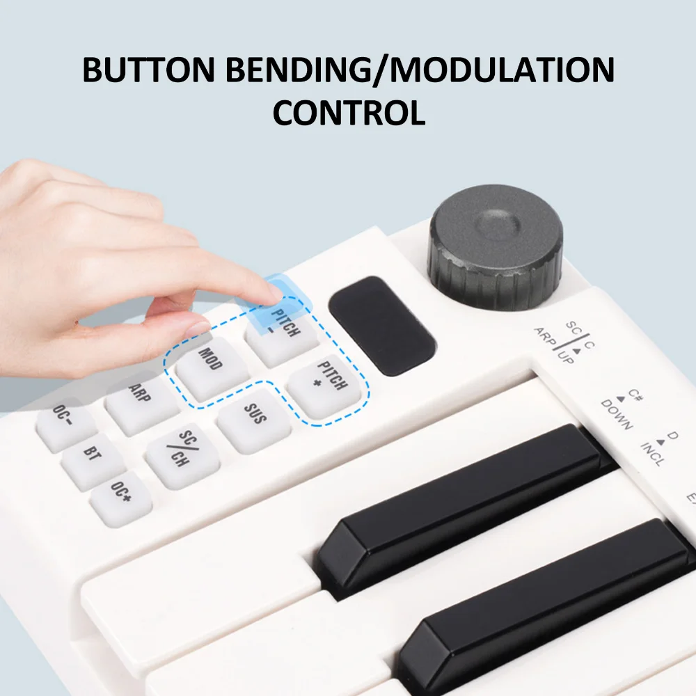 M-VAVE SMK-25mini MIDI Keyboard Rechargeable 25-Key MIDI Control Keyboard Instrument Mini Portable USB Keyboard MIDI Controller