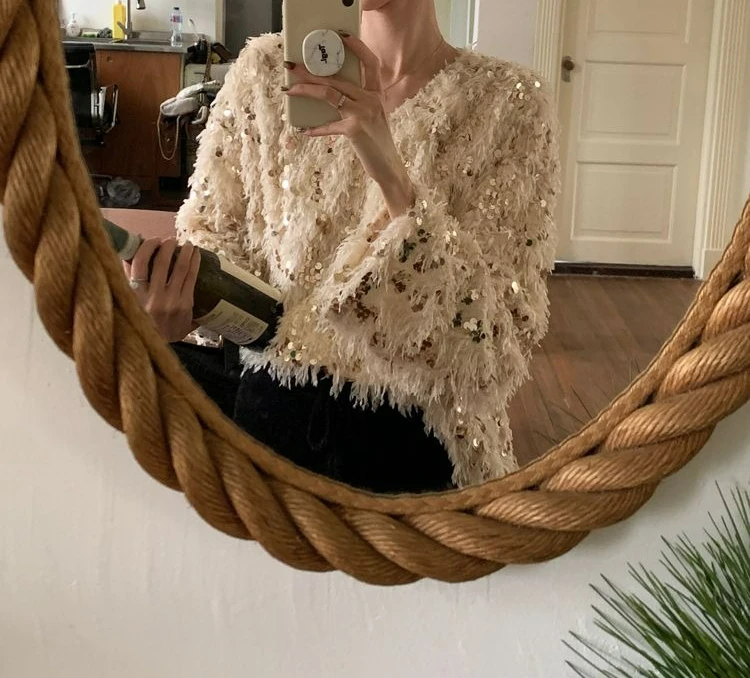 Festive Atmosphere Sequined Sweater Women's Inner Sweet Atmosphere 2026 New Pullover Knitted Sweater