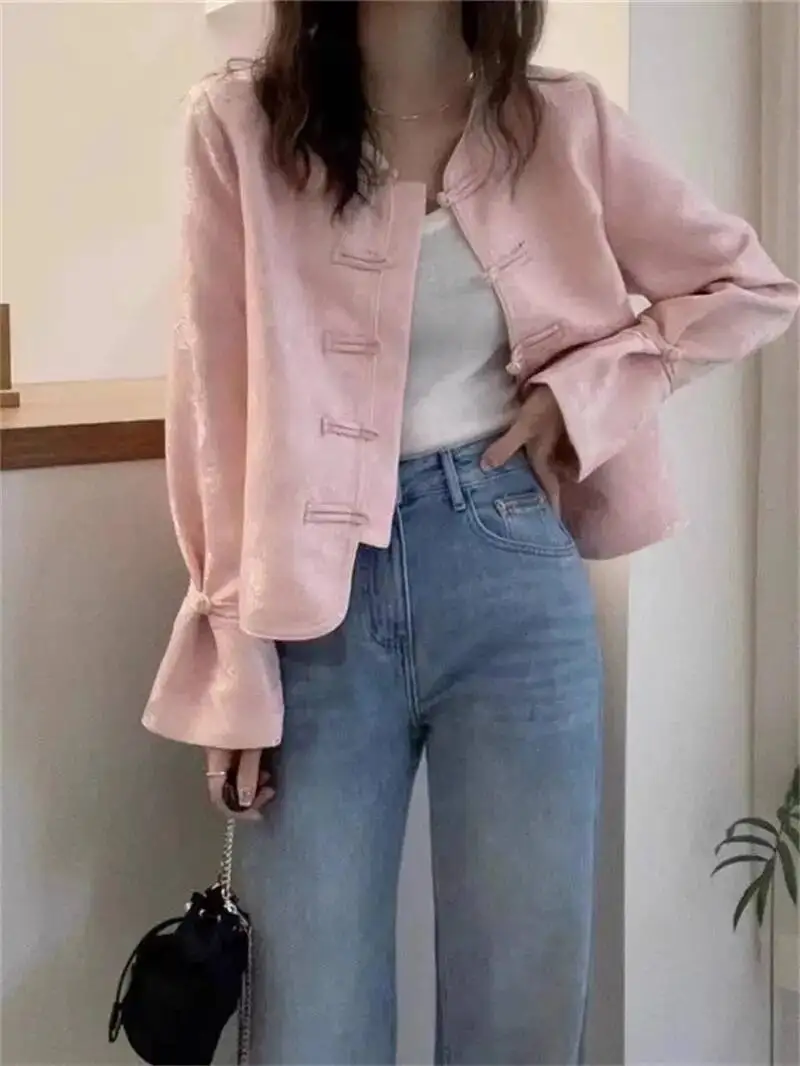 Nuovo stile cinese giacca retrò top per abbigliamento da donna primaverile ricamato cappotto cheongsam migliorato G887