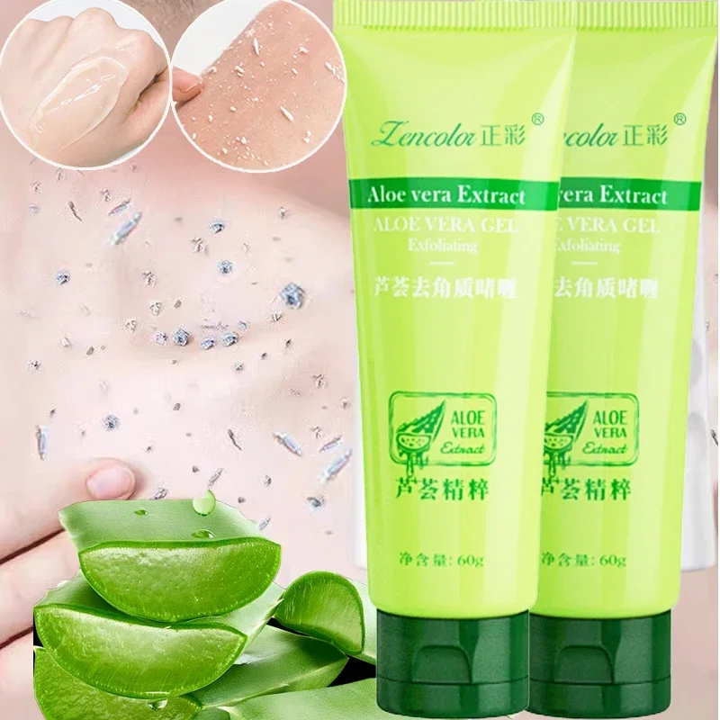 Quick Exfoliating Peeling Aloe Vera Gel Facial Scrub ทําความสะอาดผิวหน้าอย่างล้ําลึกสําหรับทุกสภาพผิว Smooth Moisturizing Skin