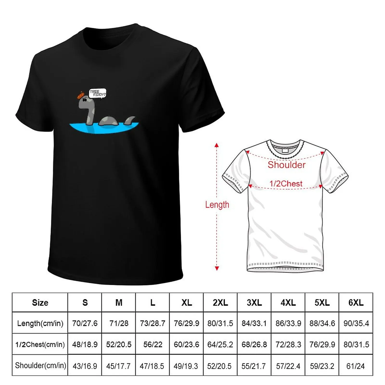 Tree Fiddy Loch Ness Monsta T-Shirt Trendy Print Short Sleeve T-Shirt