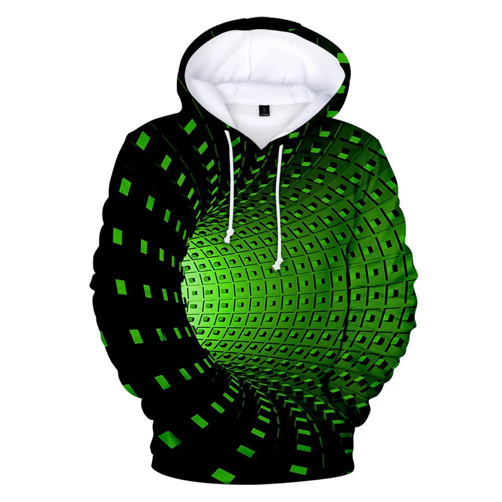 Neon Light punk hip hop dizzy arts 3D sweatshirt women/men pullovers hoodies Outerwear tie dye tops psychedelic vortex clothing