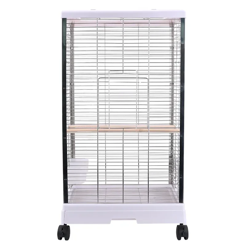 Stainless steel encrypted heightened horizontal silk tiger skin bird cage
