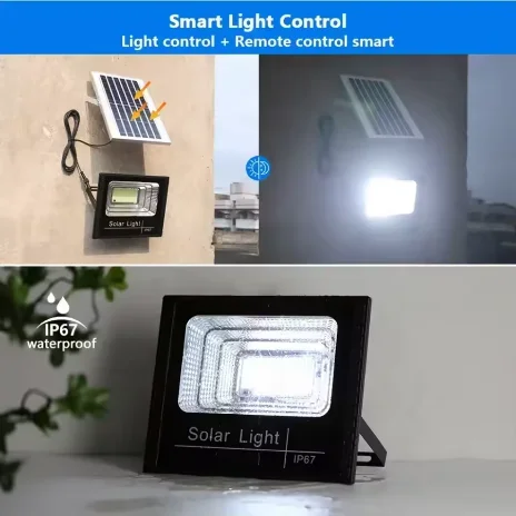 100W 200W 300W 500W Waterproof IP67 Integrated Solar Outdoor Flood Light Garden Stadium Reflector Floodlights