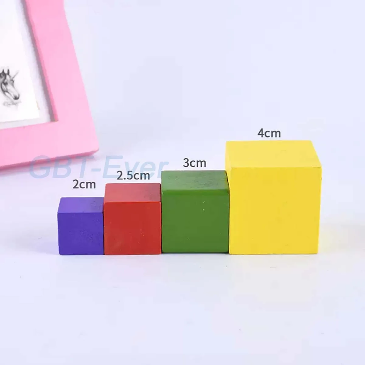 7/20Pcs 3cm/4cm Wood Cubes Blocks Dice Chess Pieces Right Angle Color Puzzle Board Games Cubes Early Education DIY Accessories