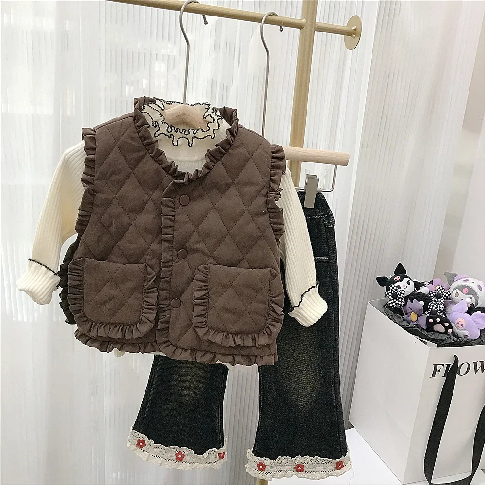 GlaKorea-Manteau en coton pour enfants, réinitialisation pour enfants, Vêtements pour filles, Solide, Tide, Simple, Mode, Hiver, 2024