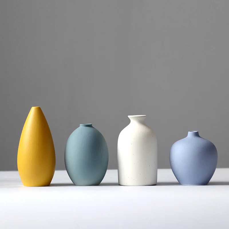 Ceramic Vase Ins Dry Flower Arrangement Living Room TV Cabinet Dining Table Nordic Morandi Home Decoration Creative Ornament
