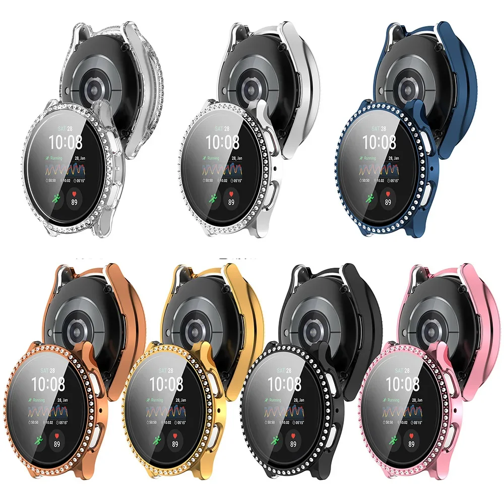 Etui Diamond Bling do zegarka Galaxy Samsung Galaxy Watch 7/FE 40mm 44mm, osłona ze szkła hartowanego do zegarka 4 5 6 Akcesoria