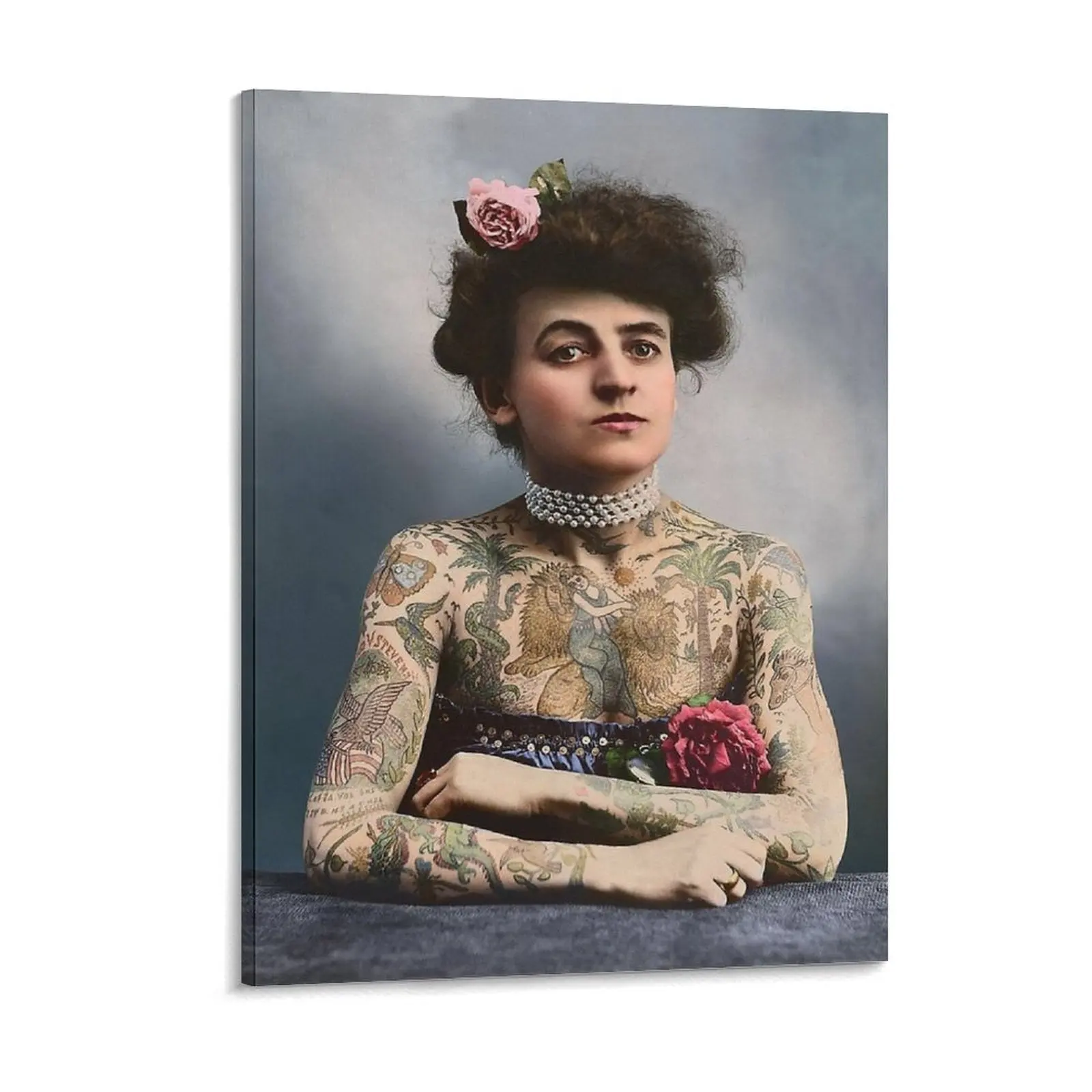 Maud Wagner primer artista del tatuaje femenino en EE. UU. 1907 pinturas en lienzo decoración de pared Club Pub cine diseño pintura de pared enmarcada