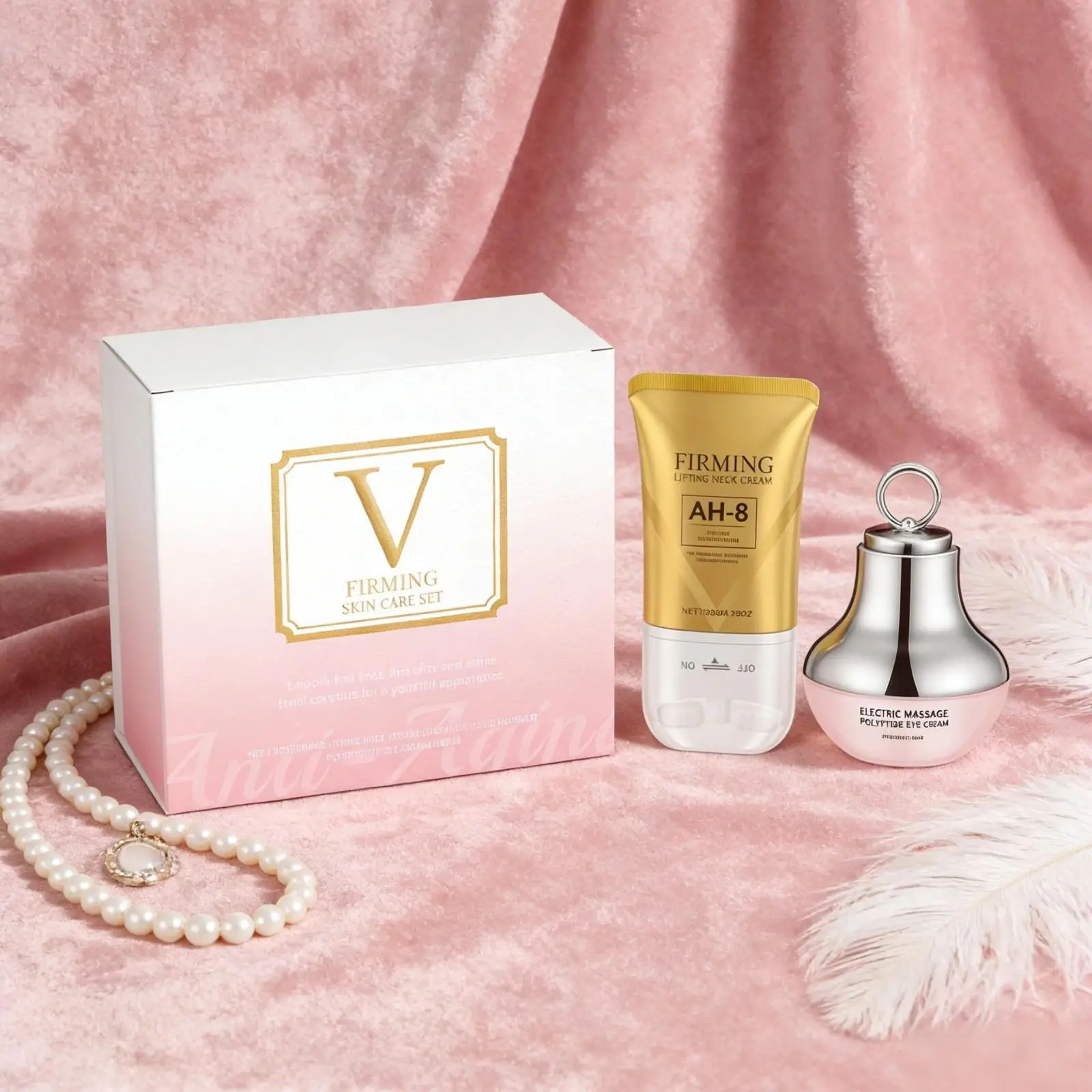 Crema Antienvejecimiento para Ojos, Elimina las Ojeras, Crema Reafirmante para el Cuello, Antiarrugas, Reafirmante, Suavizante, Set de Productos para el Cuidado de la Piel para Mujer