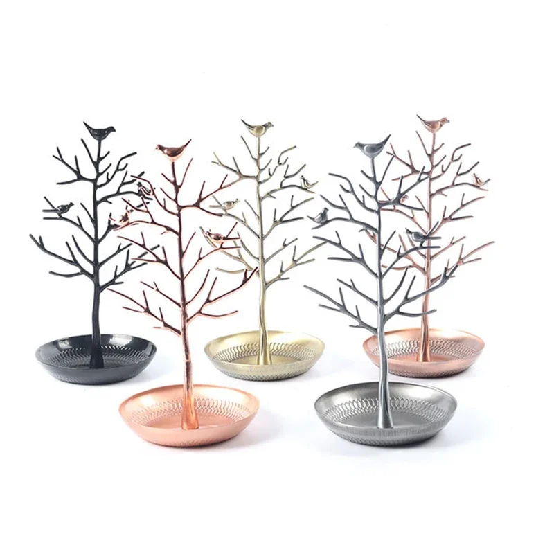 Metal Tree Type Earring Ring Display Stand Rack Jewelry Storage Shelf Bracelet Necklace Watch Jewelry Holder Organizer