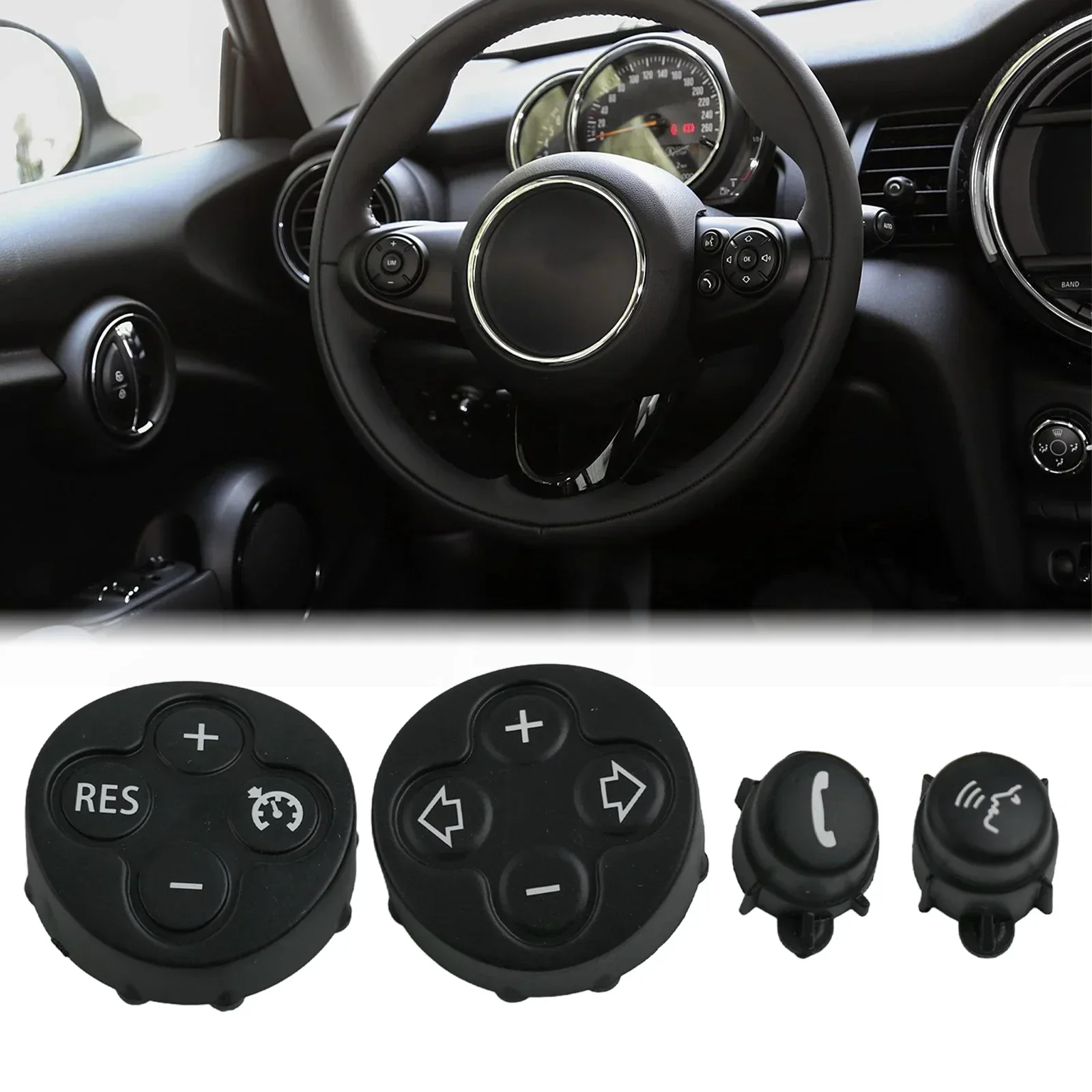 

4PCS /Car /Multifunction Steering /Wheel /Volume Button Cover Cruise /Control /Switch Trim For Mini For R55/56/57/58/59/60