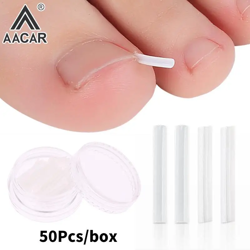 50 Stuks Ingegroeide Teennagel Correctie Tool Ingegroeide Teen Nagel Behandeling Elastische Patch Sticker Rechttrekken Clip Brace Pedicure Tool