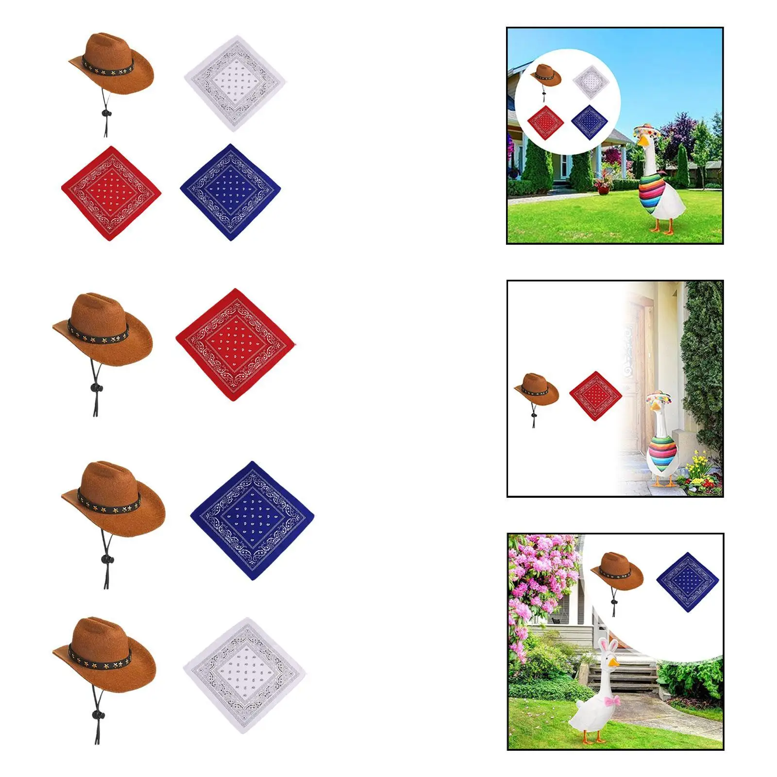 

Наряд для крыльца, одежда для сомбреро, ковбойская шляпа на Хэллоуин с шарфом-банданой для газона, крыльца, сада, уличной статуи, художественное украшение