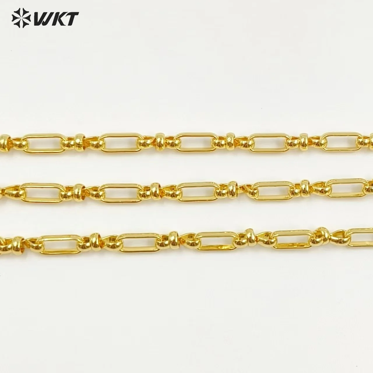 WT-BC239 New Arrival Link Finding Accessory With Metal Gold Electroplated Chain For Jewelry Making Rectangle Shape Simple Style