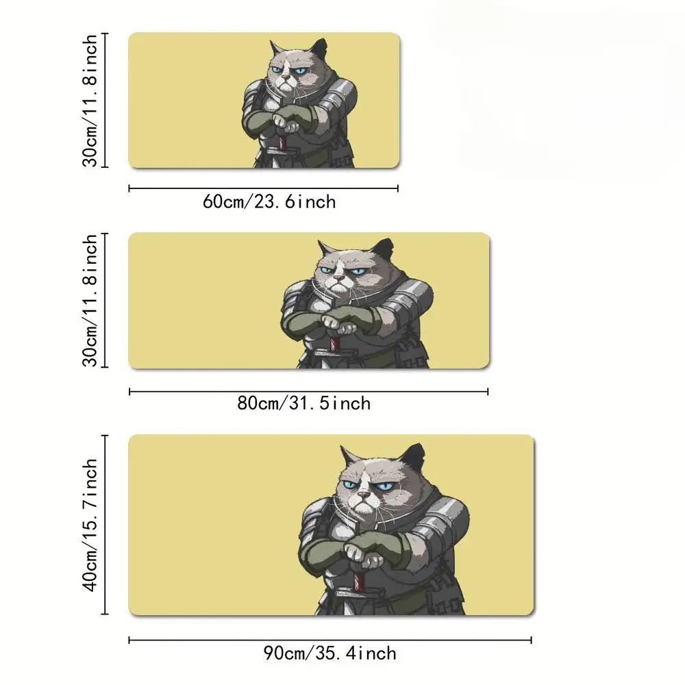 لوحة ماوس ألعاب Cat Warrior Anime حصيرة مكتبية حصير ألعاب مطاطي مضاد للانزلاق متين مقاوم للماء ملحقات الكمبيوتر لوحة المفاتيح وسادات الماوس #4