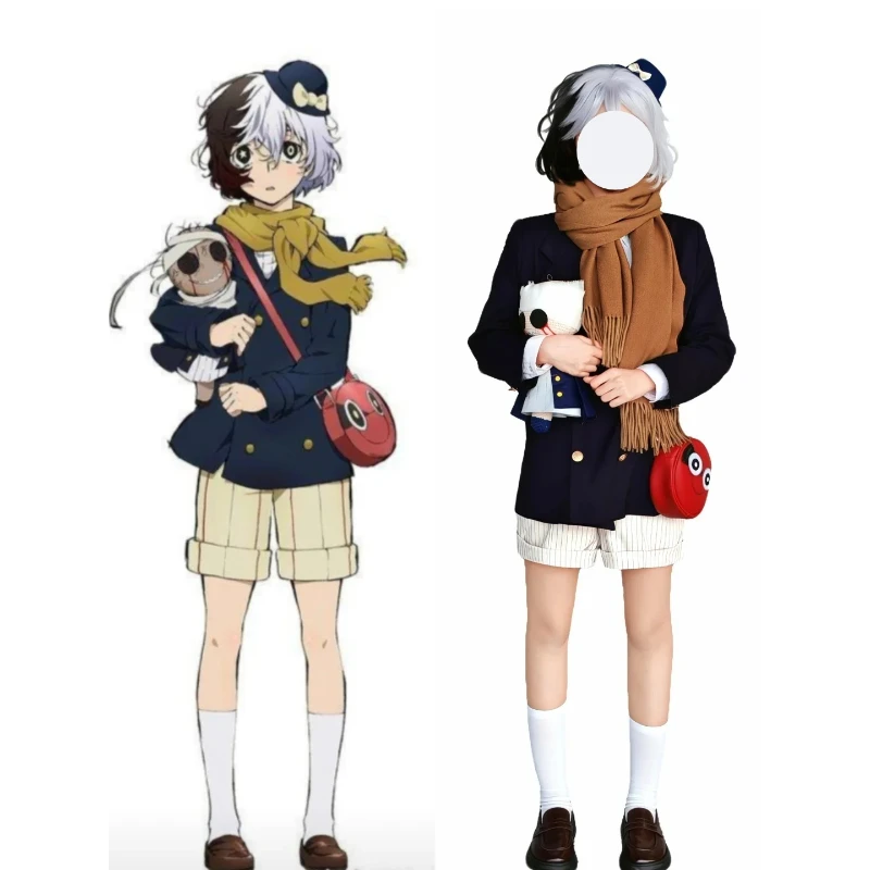 Bungo Stray Dogs Yumeno Kyusaku Dazai Osamu Anime Cosplay Costume Suits Plush Doll Hat Wig Set Halloween Party Outfit view 6