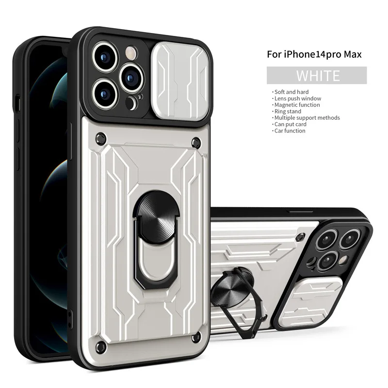 Suitable for iPhone 14 ProMax sliding window phone case for Apple 12 magnetic ring anti drop protective case