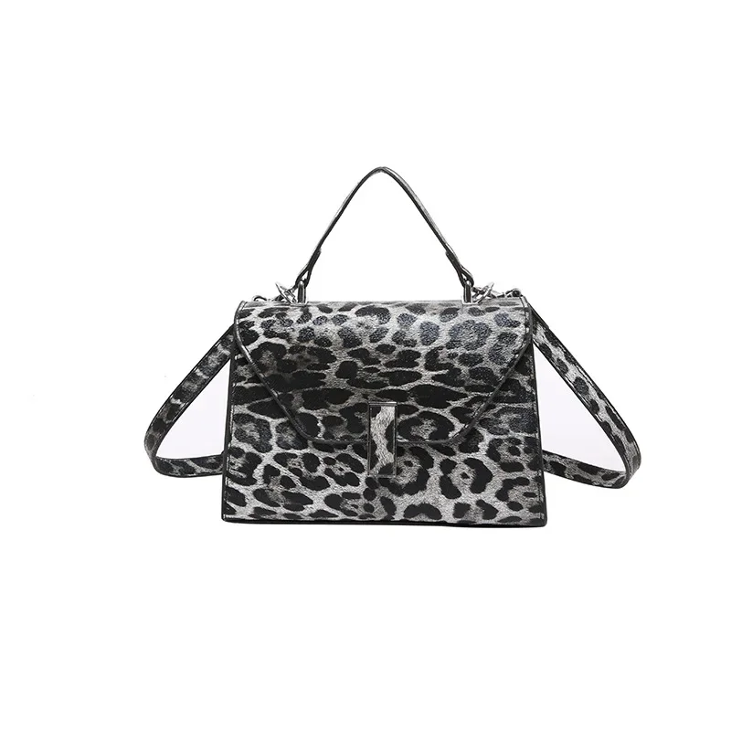 Women\'s Bag New Leopard Print Portable Box Bag European and American Fashion Leopard Print Trend Women\'s Shoulder Messenger Bag