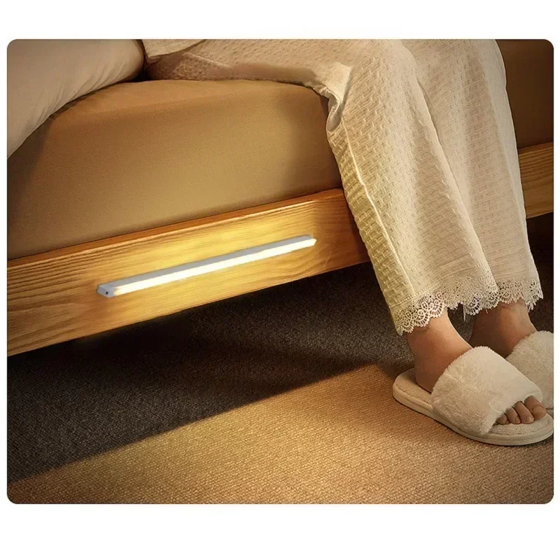 ไร้สายชาร์จ USB ชาร์จไฟ LED PIR Motion Sensor LED Bar Light ห้องครัวตู้เสื้อผ้าบันได-แบตเตอรี่ดําเนินการ Night