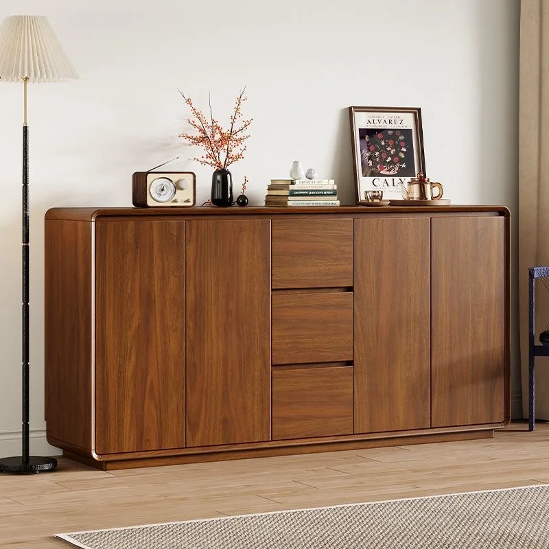 

70" Large Sideboard Buffet Cabinet with 2 Doors & 3Drawer, Soild Wood Coffee Bar Cabinet with Storage, Living Room Cabinets