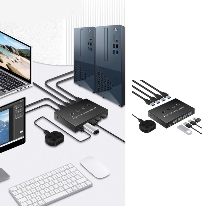  Reliabled USB3.0 Switcher Connection Up To 4 Computers 4 Devices Share