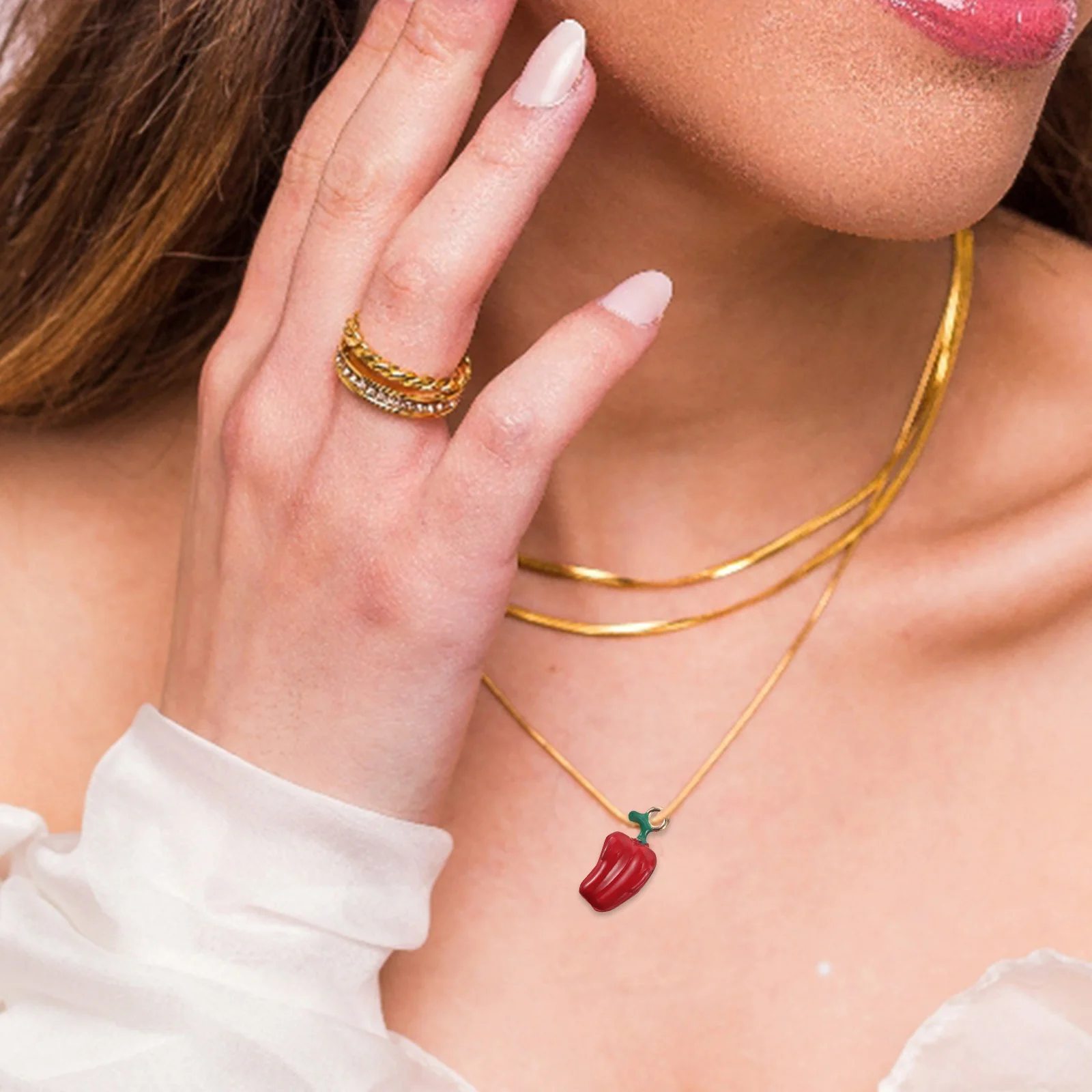 

10 Pcs Three-dimensional Chili Ornaments Charms for Earrings Jewelry Making Copper Alloy Pepper Keychain Bracelets