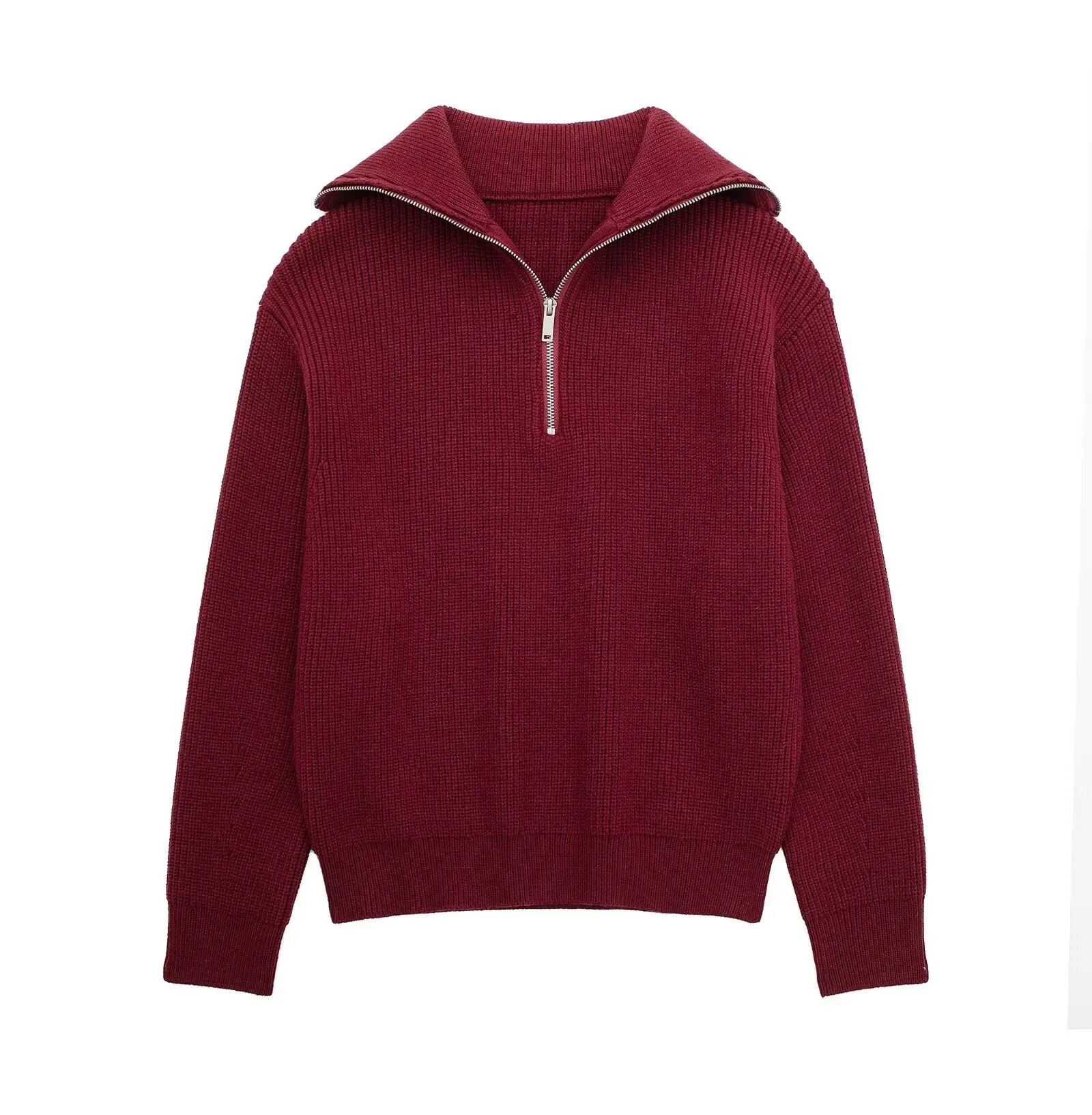 

Новый французский повседневный универсальный шерстяной вязаный свитер с открытым вырезом в европейском и американском стиле 2026.