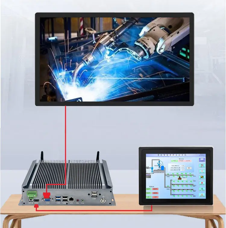 Industrial Embedded Mini PC I5 4200u Celeron Core I3 I7 Fanless 2 Ethernet Lan Ports RS232 Win10 Linux Stock VGA