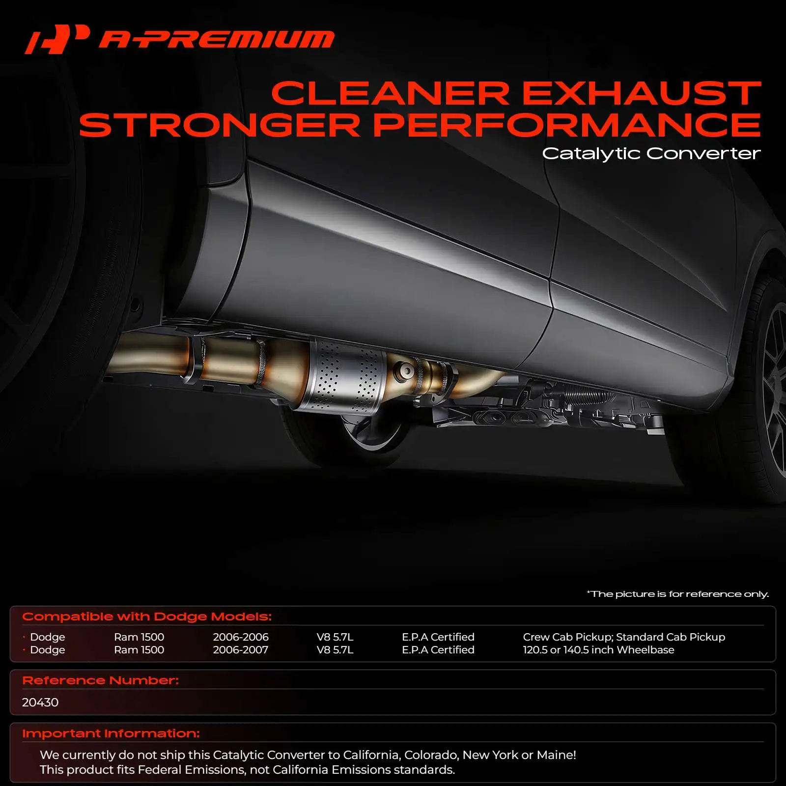 A-Premium Catalytic Converter for Dodge Ram 1500 2006-2007