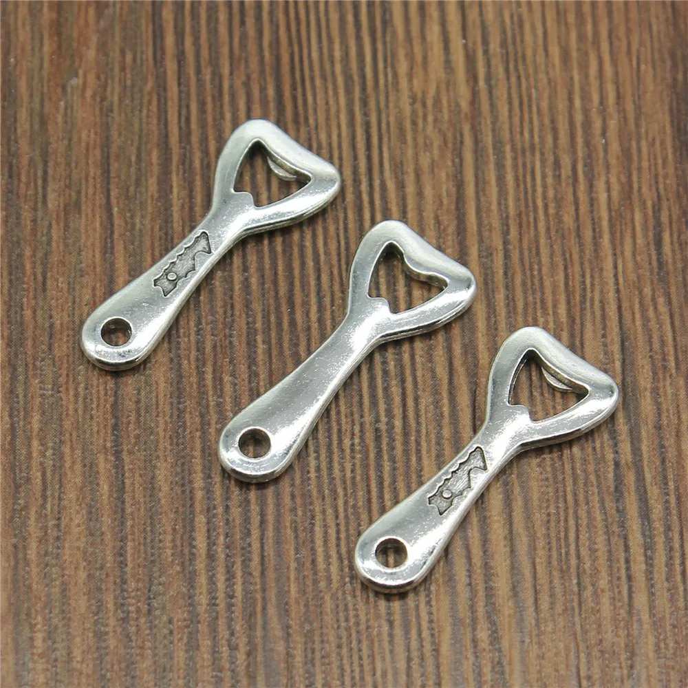 WYSIWYG 10pcs 27x10mm Charms Beer Bottle Opener Ree Shipping Vintage Pendant Antique Sliver Color Fit DIY Retro Jewelry