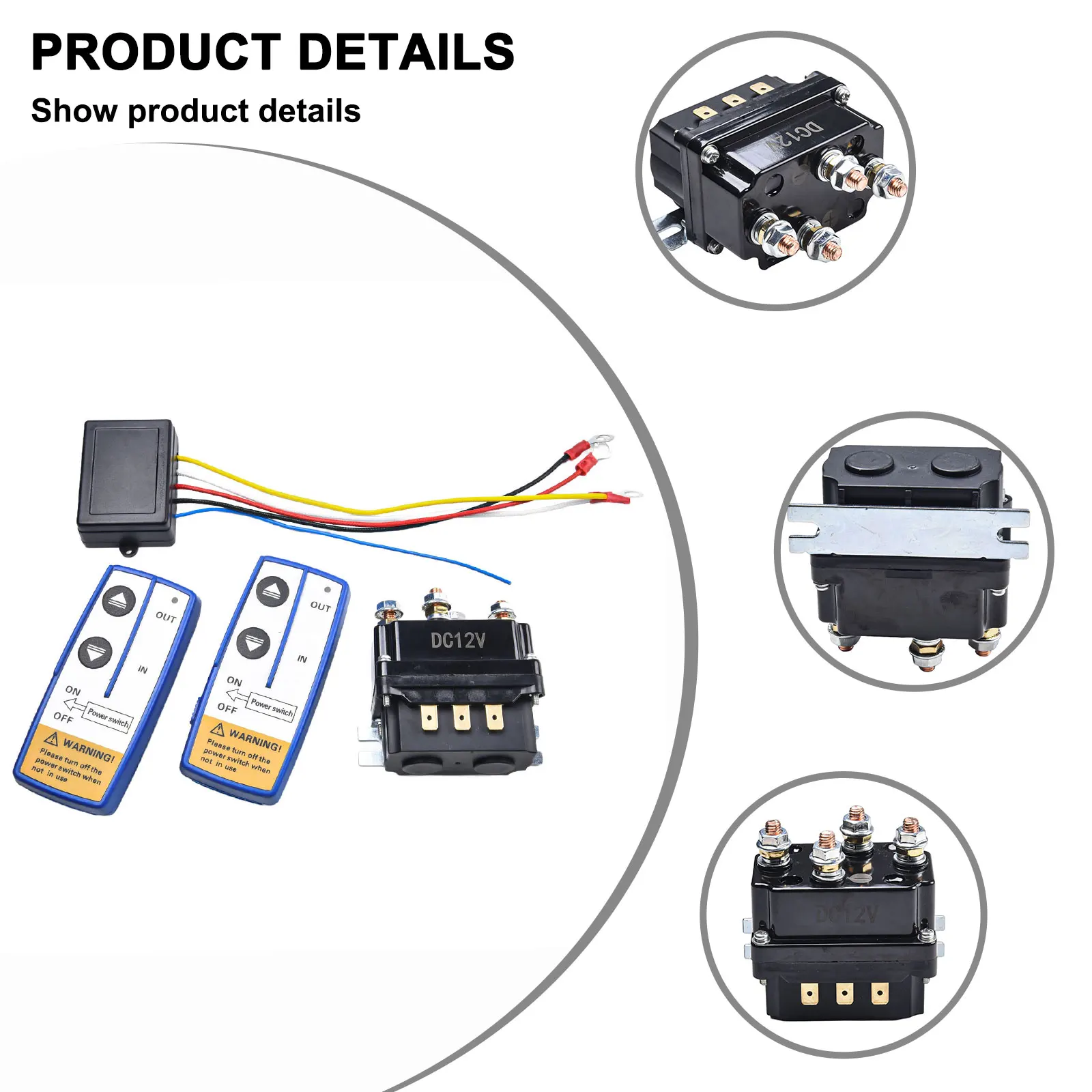 Winch Relay Electromagnetic Solenoid Winch Winch Solenoid Valve Receiver Recovery Remote Control Wireless Control