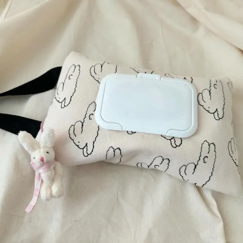 1pc 13x6x24cm Balloon Teddy Quilted Cotton Wet Wipes Bag Car Outing Pushcart Portable Hanging Cloth Tissue Box view 6