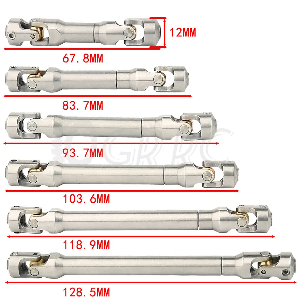 Stainless Steel Heavy-Duty Drive Shaft for 1/10 RC Car Crawler Axial SCX10 90046 AXI03007 TRX4 Redcat Gen8 Upgraded Parts