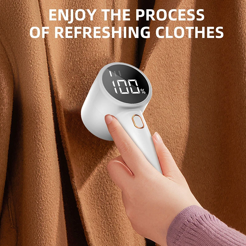 Fabric Shaver Lint Remover Rechargeable 2600mAh with 3 Speeds 6 Leaf Blades LED Display Remove Pilling for Clothes Sweater - view 6