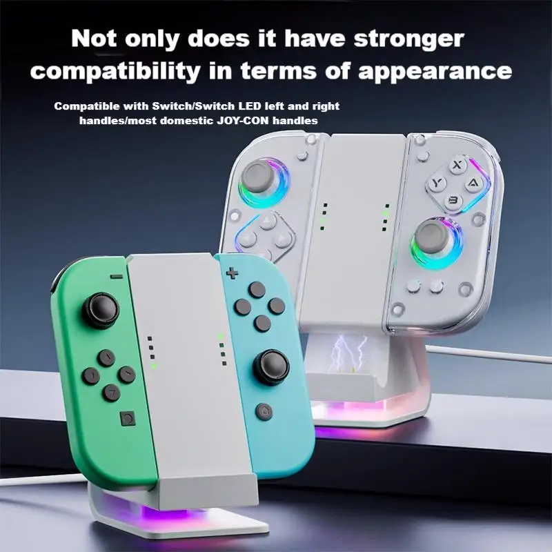 Aolion Mini Charging Dock Grip with RGB Stand Type-C Port For Nintendo Switch Joy-con Charging Station For Switch Accesso