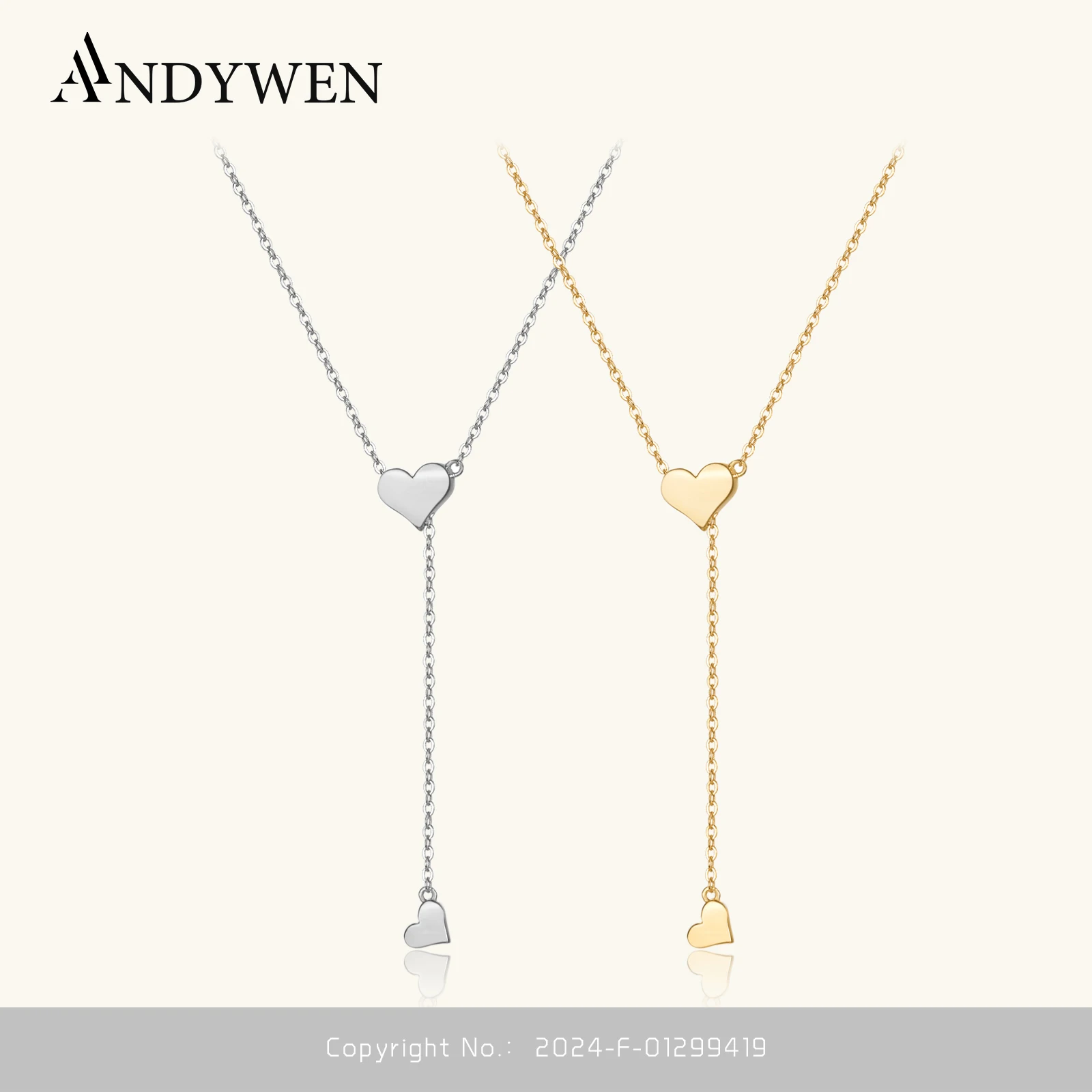 

ANDYWEN 925 Sterling Silver Transformer Adjustable Long Chain Heart Pendant Charm Necklace Choker Resizable Women Luxury Jewekry