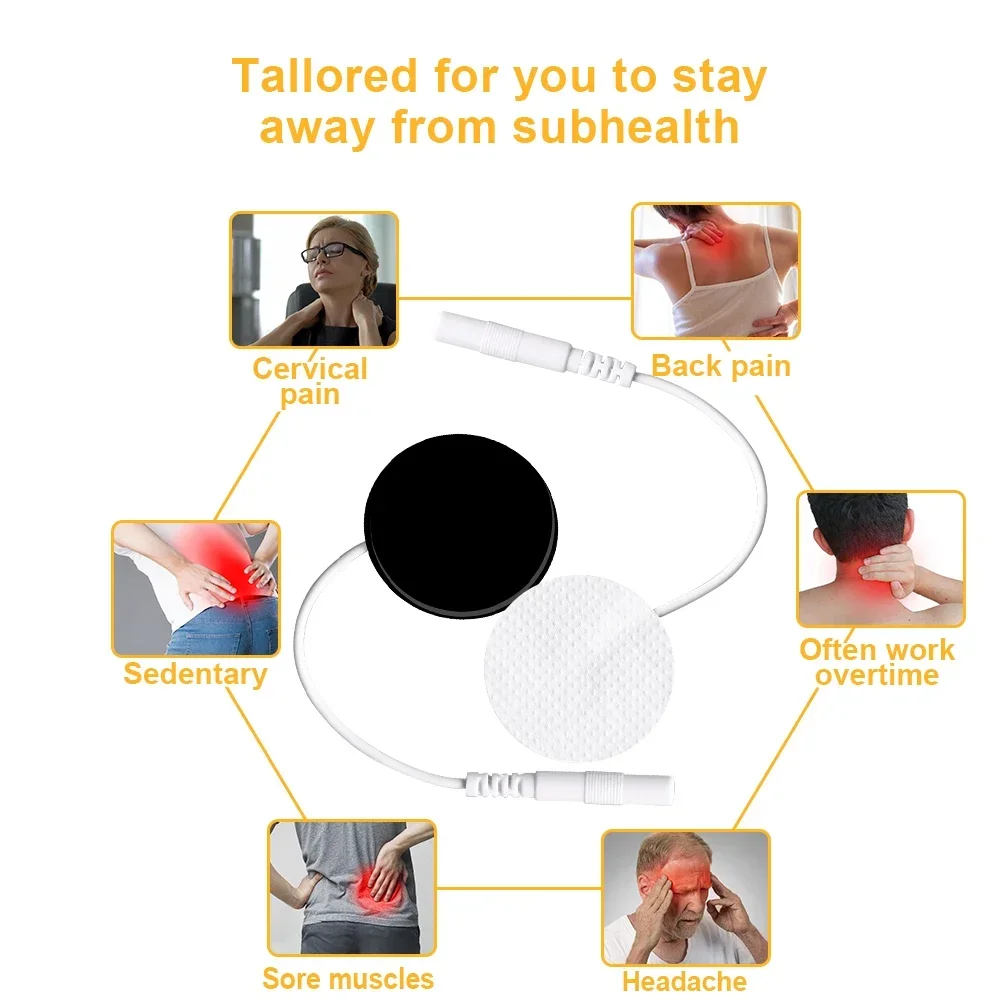 TENS Unit Pad Circular Electrode is Compatible With Most TENS Machines as a Replacement Pad Electrode Patch for Electrotherapy