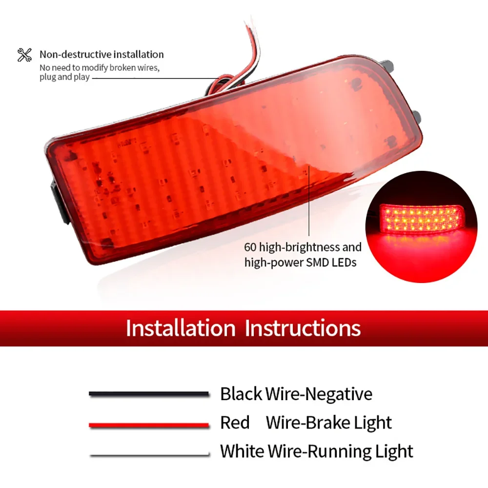 

2PCS LED Rear Bumper Reflector Light For Mercedes Benz Sprinter W906 07-17 for VW Crafter Sprinter 07-17 Tail Brake Signal Lamps