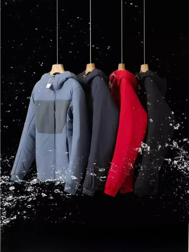 High-End Outdoor Water-Resistant Cotton Jacket Men's Winter Casual Thickened Warm Hooded Polyester Fiber Filled Coat