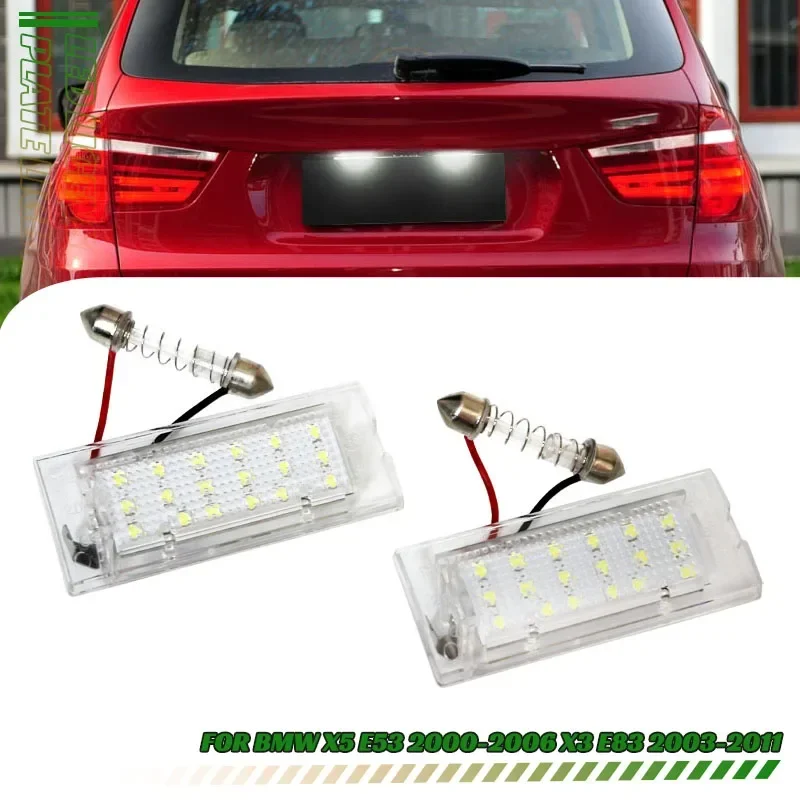 

2Pcs White LED Number License Plate Light Lamps For BMW X5 E53 2000-2006 X3 E83 2003-2010
