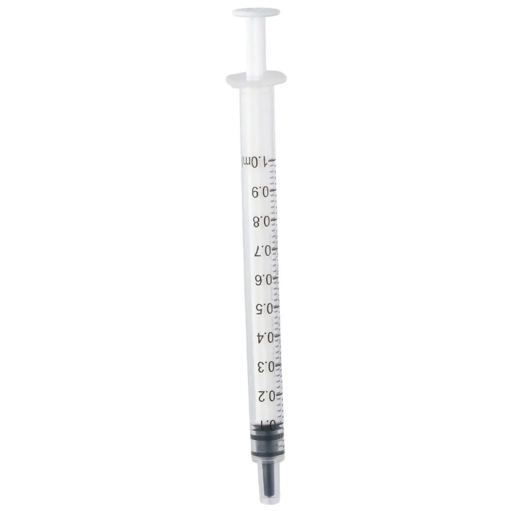 Seringa de plástico com tampa para líquido, selada individualmente, Ferramentas de medição, Sem agulha, 1ml, cc, 100pcs