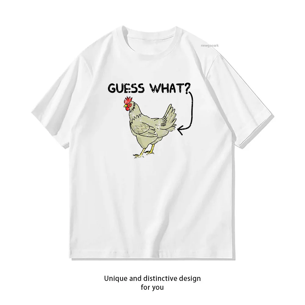 Guess What Chicken Butt T-Shirt für Damen und Herren, lässiges Baumwoll-T-Shirt mit Aufdruck, Streetwear für Erwachsene, Damenbekleidung, Boyfriend-Stil